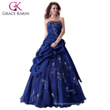 Grace Karin New Fashion Strapless Blue Puffy Ball Gowns CL2963